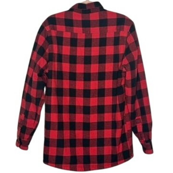 Coastal Mens L Buffalo Plaid Flannel Shirt Jacket Chore Bulky Rugged Camping - Picture 2 of 5